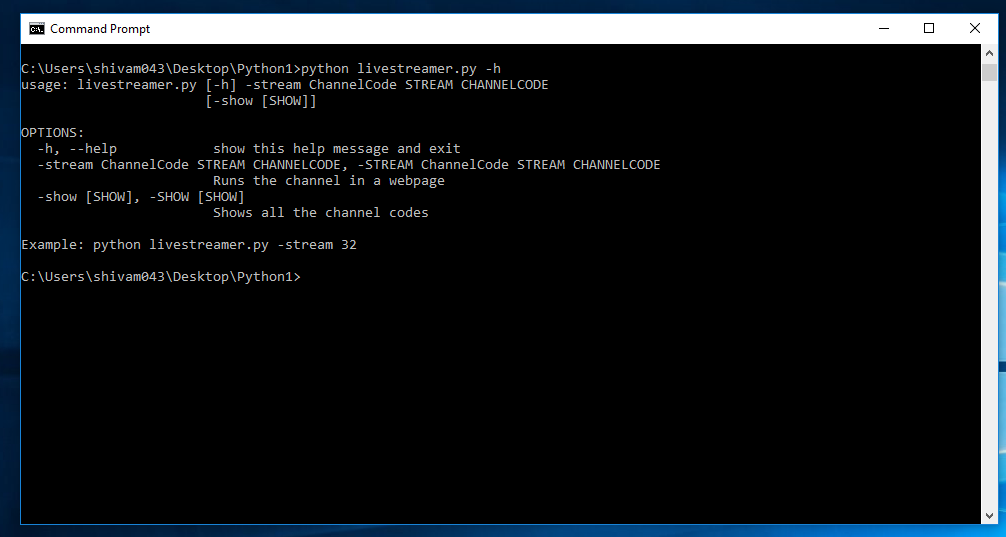 A Screenshot of the script in action