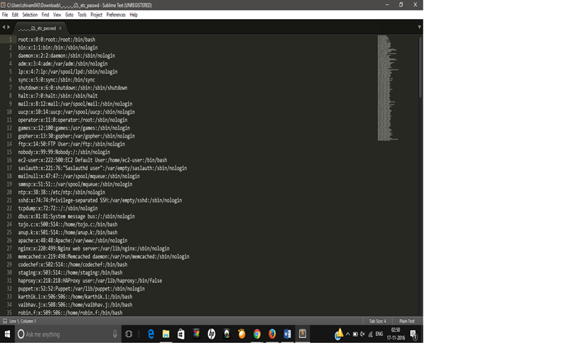 A Screenshot of the etc file which i have downloaded